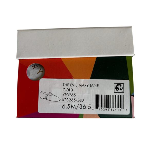 Katy Perry Evie Gold Mary Janes Square Toe Flats Women’s Size 6.5 Preppy NEW - Picture 6 of 6